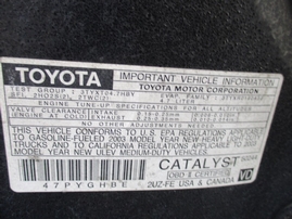 2003 TOYOTA TUNDRA SR5 BLACK XTRA CAB 4.7L AT 2WD Z16169